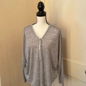 Joan Vass zip marled pullover